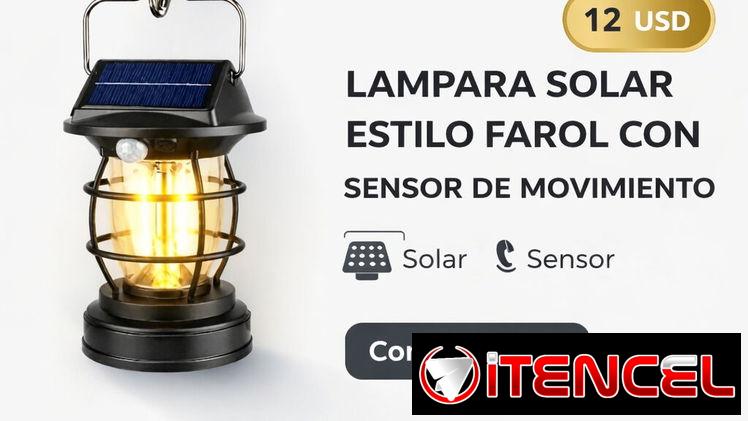 ._5 LÁMPARA SOLAR ESTILO FAROL CON SENSOR DE MOVIMIENTO