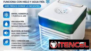 ❄️🧊 ¡Mantén tu espacio fresco este verano! Mini Split Portátil que funciona con agua fría y hielo para una sensación de