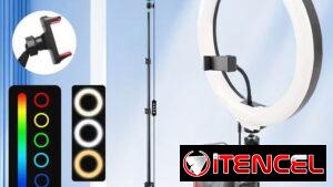 Aro de Luz LED RGB 12" con Trípode 63" y Soporte para Teléfono | Creacion de Contenido | Nuev... | videojuegoshabana.com