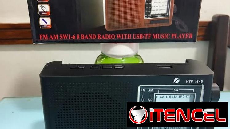 Radio - bocina de batería y con panel solar 25 usd.