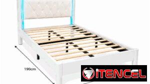 Cama con cabecero con luces LED – TWIN
