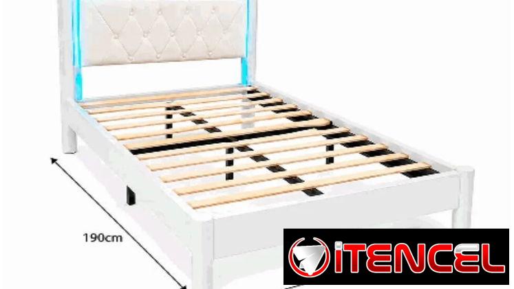 Cama con cabecero con luces LED – TWIN