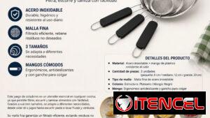 JUEGO DE COLADORES DE ACERO INOXIDABLE