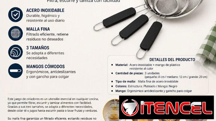 JUEGO DE COLADORES DE ACERO INOXIDABLE
