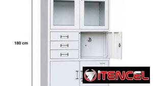 🪞 Armario de cocina de metal – 5 puertas y 3 gavetas