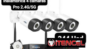 Cámara de Seguridad inalámbrica, 4 camaras Pro 2.4 G/5G, $344 usd ❗