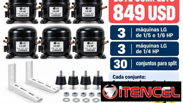 Combo mayorista: 6 máquinas de frío LG + 30 conjuntos para split — 849 USD