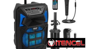 Pyle Altavoz PA Bluetooth Portátil 400W – Karaoke con Micrófono