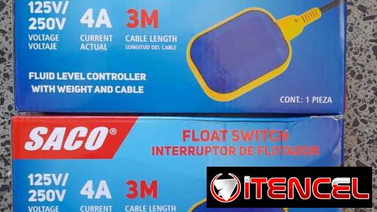 Flotante automático para tanque o cisterna, con 4m de cable