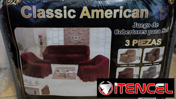 Forro de mueble rojo vino de 3 piezas