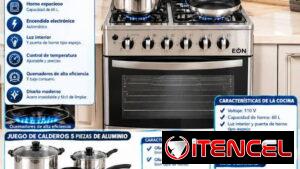 🔥 COMBO COCINA HÍBRIDA 20” CON HORNO + JUEGO DE CALDEROS DE ALUMINIO (5 PCS) 🔥 ¡Equipa tu hogar con lo mejor