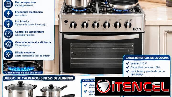 🔥 COMBO COCINA HÍBRIDA 20” CON HORNO + JUEGO DE CALDEROS DE ALUMINIO (5 PCS) 🔥 ¡Equipa tu hogar con lo mejor