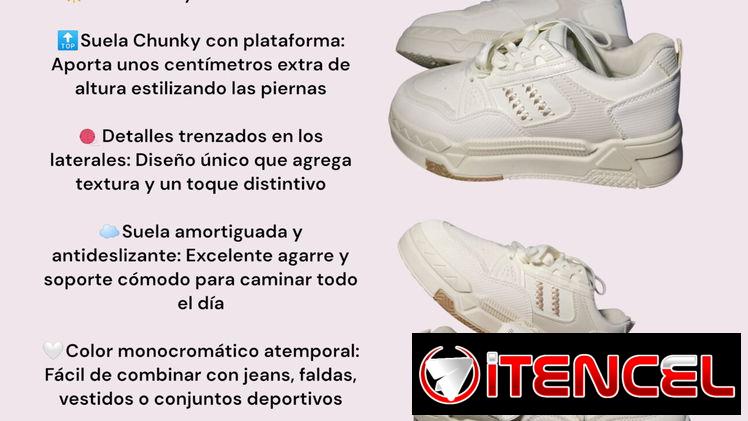 ​👟 Tenis Plataforma Blancos Estilo Chunky – $25 USD