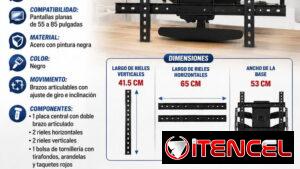 SOPORTE DE TV DE 55" A 85", ENTREGA DE FACTURA PARA SU GARANTÍA. VARIEDAD DE SOPORTES PARA TELEVISORES Y SPLIT