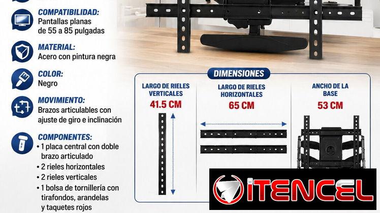 SOPORTE DE TV DE 55" A 85", ENTREGA DE FACTURA PARA SU GARANTÍA. VARIEDAD DE SOPORTES PARA TELEVISORES Y SPLIT