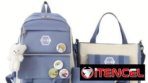 Set de Mochilas de 4 Piezas 35 usd las 4 piezas (incluye peluche y pines)