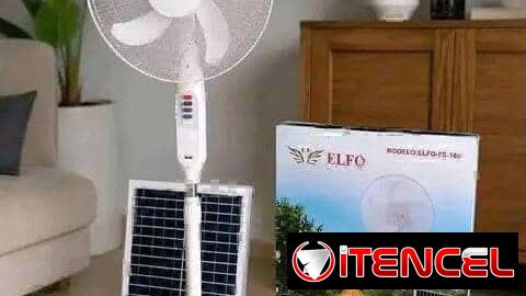 VENTILADOR RECARGABLE DE PIE CON PANEL