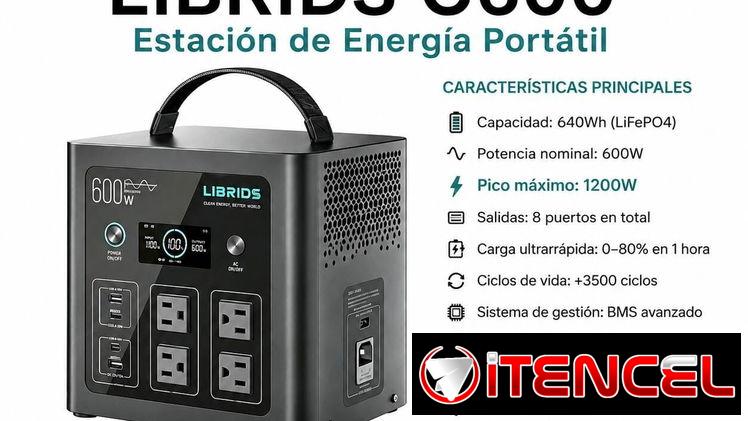 LIBRIDS C600 – Estación de Energía Portátil-ENVÍO INCLUIDO