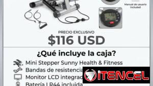🏋️ Mini Stepper Sunny Health & Fitness - Bandas + Monitor LCD - $116 USD