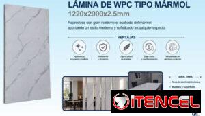 🚧 Lámina de WPC Tipo Mármol Medidas: 1220 x 2900 x 2.5 mm 🚧