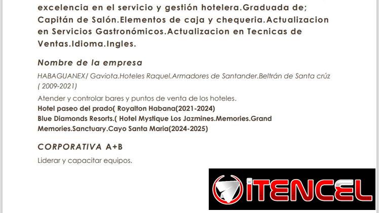 Busco empleo mas de 20 años de experiencia en el sector del turismo.Alimentos y bebidas.liderar equipos