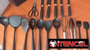 SET DE UTENSILIOS DE COCINA CON CUCHILLOS Y ORGANIZADOR CH-0366 VT#
