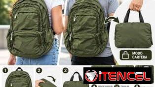 Mochila plegable – 17 USD  Mochila ligera y práctica para el uso diario, viajes o llevar compras y artículos personales.
