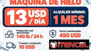 Renta de hielera y fabricadora de cubitos — 13 USD/día
