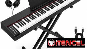 Piano Digital Electrónico de 88 Teclas color negro