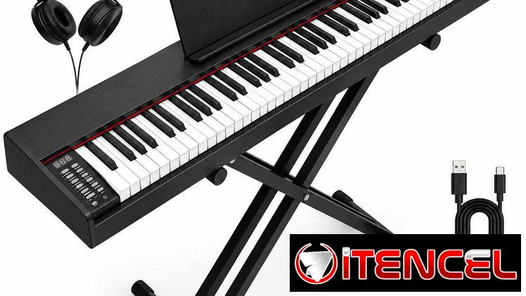 Piano Digital Electrónico de 88 Teclas color negro