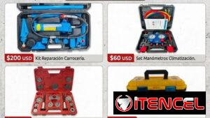 Herramientas combinadas Carrocería, manómetros, caja de almacenamiento, frenos y mucho mas
