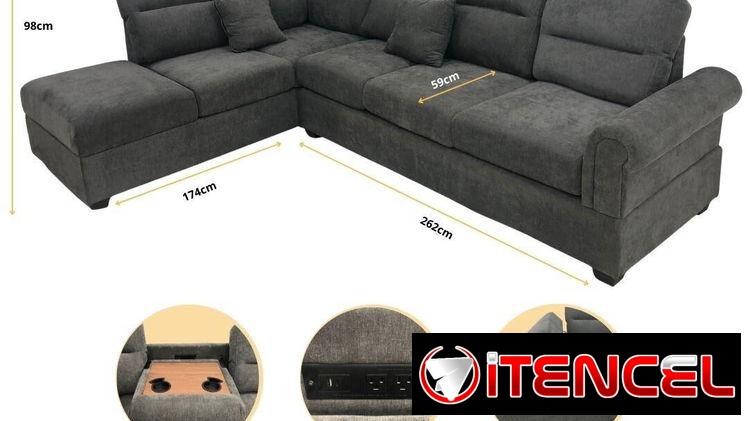 Sofá Grande En L 1450usd