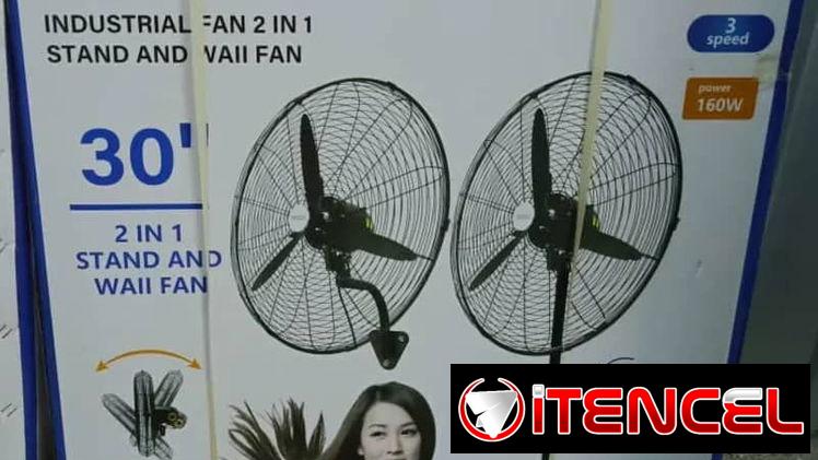 *Ventilador industrial Royal 2 en 1 (pie y pared)*  - Potencia: 160W - Voltaje: 110V - Frecuencia: 60Hz - Diámetro: 30 p