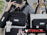 Juego de mochila 🖤💜🩷🩵