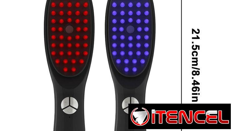 Cepillo eléctrico capilar 💆‍♀️✨ con luz roja/azul, masaje 3D ultrasónico, vapor hidratante y difusor de aceites