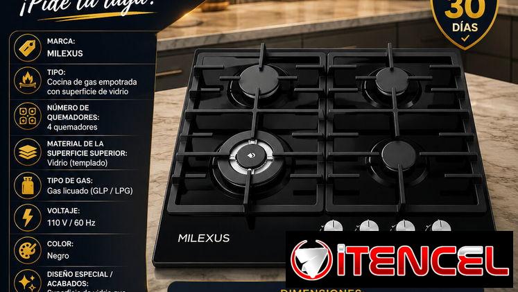🫕 COCINA 🫕 EMPOTRABLE MILEXUS 4 HORNILLAS . MENSAJERIA CON FACTURA Y GARANTIA. 📲 54833699