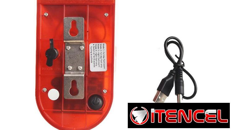 Alarma solar de luz y sonido con sensor de movimiento