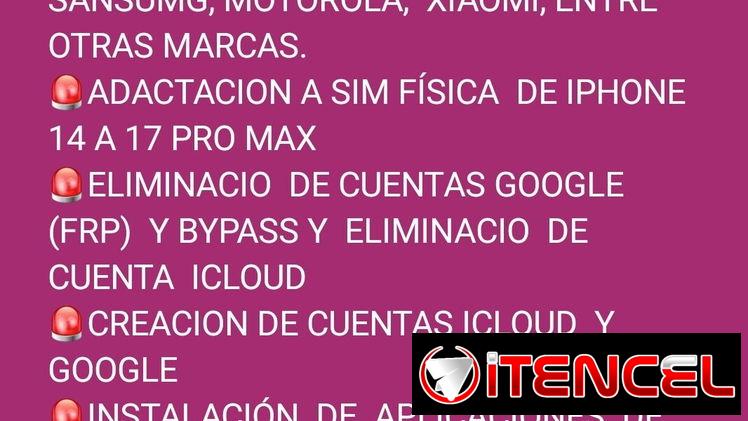 TÉCNICO EN REPARACIÓN DE TELEFONOS Y TABLET 🚨🚨SERVICIOS🚨🚨🚨CAMBIO DE PANTALLA Y PUERTO DE CARGA 🚨Desbloqueo de re