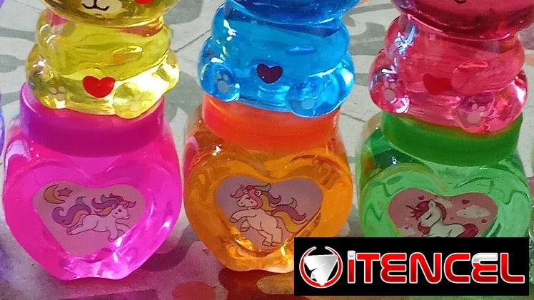 Slime con envase de osito y corazón, varios colores (JUGUETE)