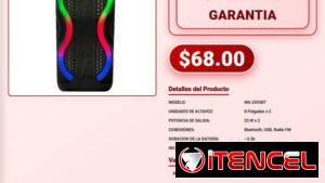 Altavoz Portatil MS-2055BT De 8 Pulgadas Bluetooth Y Radio FM VPT-0164