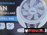 Ventilador recargable CLOUD venta por cantidad, con panel solar, luz y puerto USB