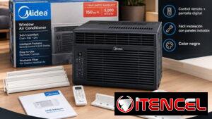 ❄️ **AIRE ACONDICIONADO MIDEA — 5,000 BTU**  ⚡ 110V | Bajo consumo: 450W 🔋 Ideal para usar con EcoFlow y plantas