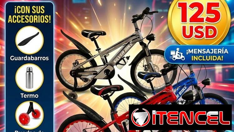 *BICICLETA 20″ SILVER BIKE*   *Colores:* Plateadas, grises, rojas, azules y negras *Material* Aluminio   *PRECIO* 125  U