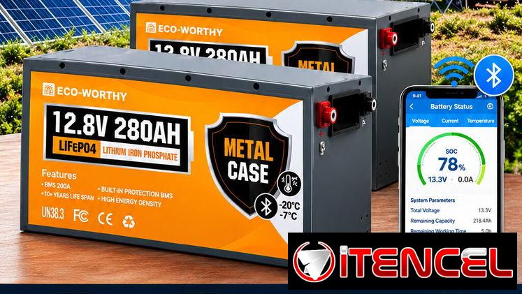 Paquete de 2 baterías LiFePO4 de 12V 280Ah