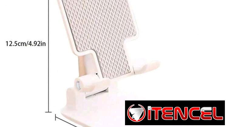 Soporte plegable para teléfono disponible en negro y blanco