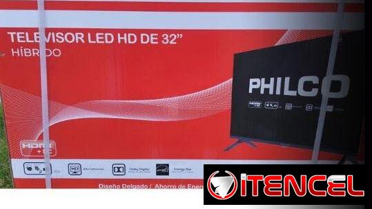 Televisor PHilCO de 32 pulgadas - Híbrido con cajita interna.  Transporte incluido