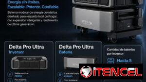 ⚡ ECOFLOW DELTA PRO ULTRA (modular)  🔋 6000 Wh Capacidad LiFePO4  ✅ 6000 W Potencia Nominal  ✅ 7200 W Potencia Pico