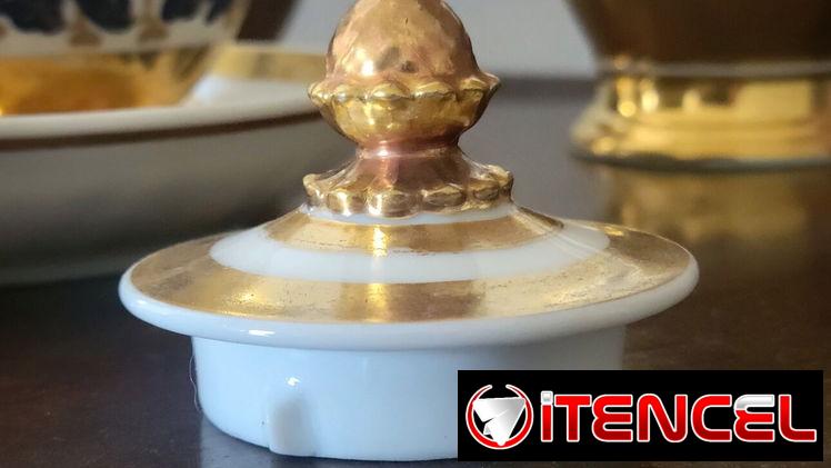 ☕ Juego de  Café "Vieux París" Imperio 🇫🇷 (1820-1835) Porcelana Y Oro | Con Detalles - Tel: 5358 0956 - Vedado — foto 2