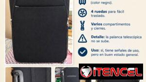 Maleta de viaje 23 kg con detalle en la palanca que no baja— 15 USD