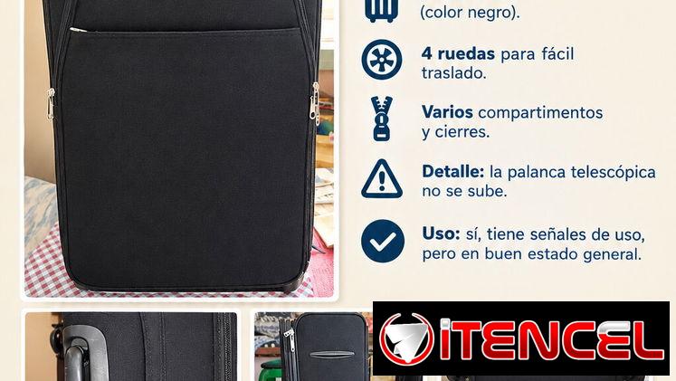 Maleta de viaje 23 kg con detalle en la palanca que no baja— 15 USD